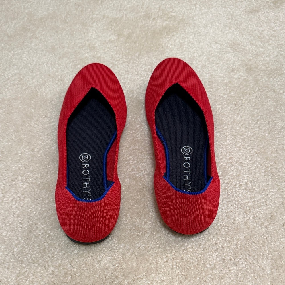 Rothy's Red Knit Slip-On Flats - Picture 2 of 8